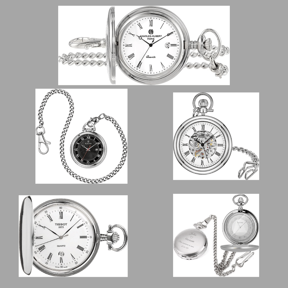 stainless steel pocket watch